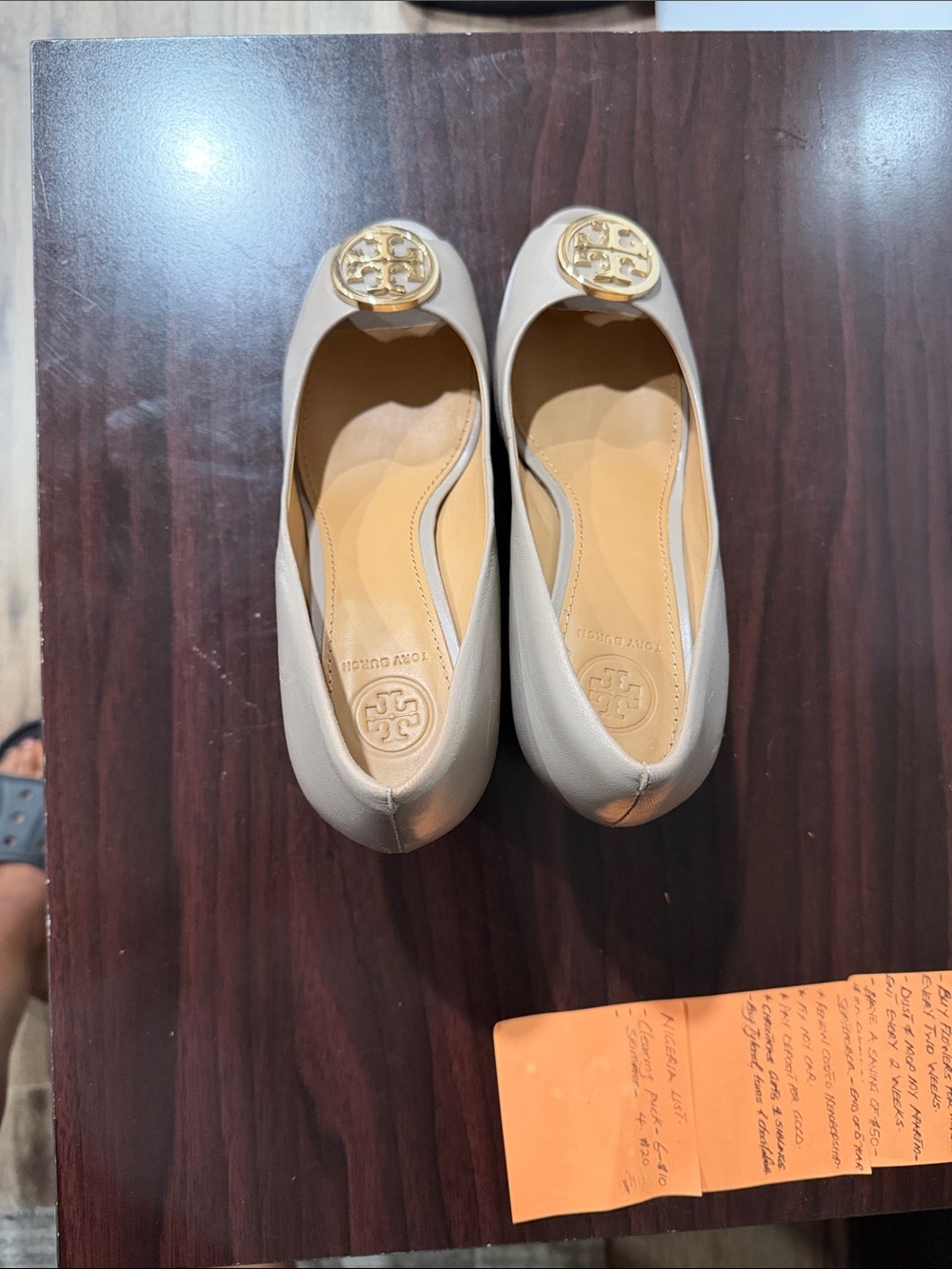 Tory Burch Benton 2 peep toe wedge shoes sandals 8.5